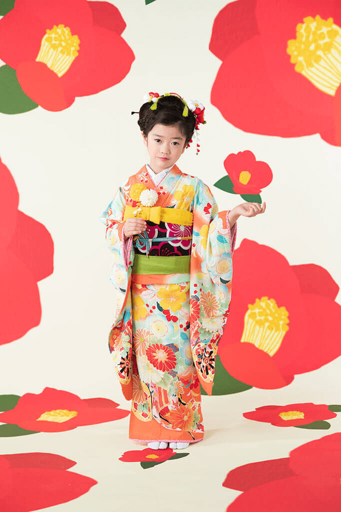 七五三撮影:着物・新日本髪でお支度をした七五三、七歳女の子の写真