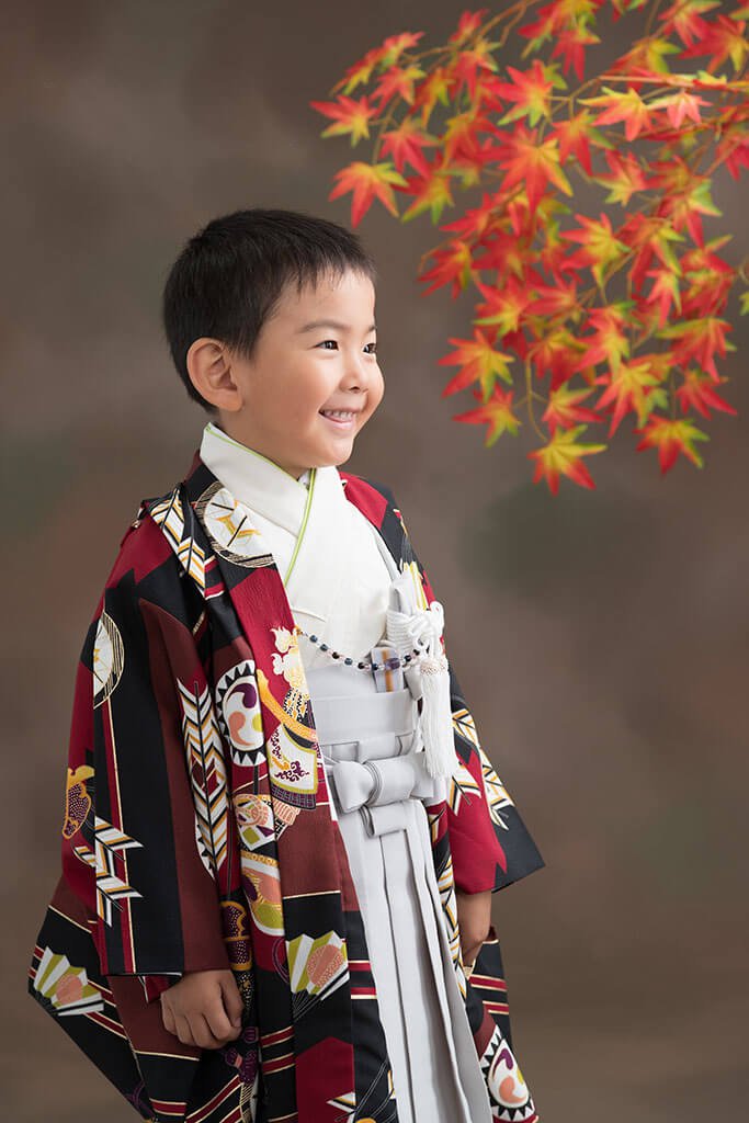 七五三5歳男の子：和装（着物）の写真：福島市写真館フォトスタジオ若葉