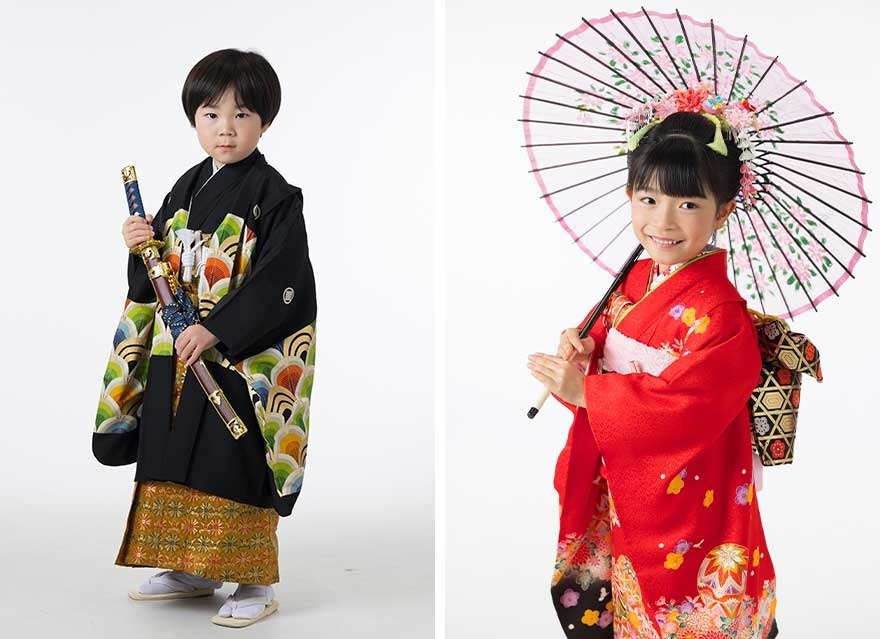 写真：七五三撮影：着物お持ち込みでの撮影：七五三5歳男の子と、七五三7歳女の子