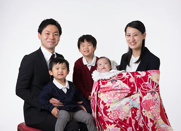 お宮参り記念写真撮影:家族写真