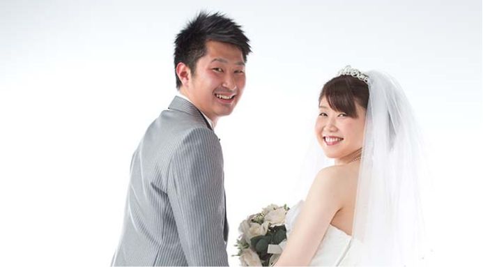 写真：撮影中のご夫婦